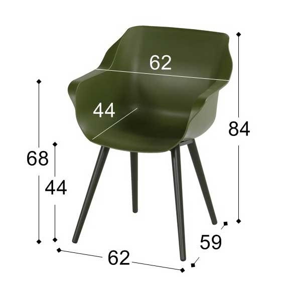 Tuinstoel SOphie studio moss green afmetingen