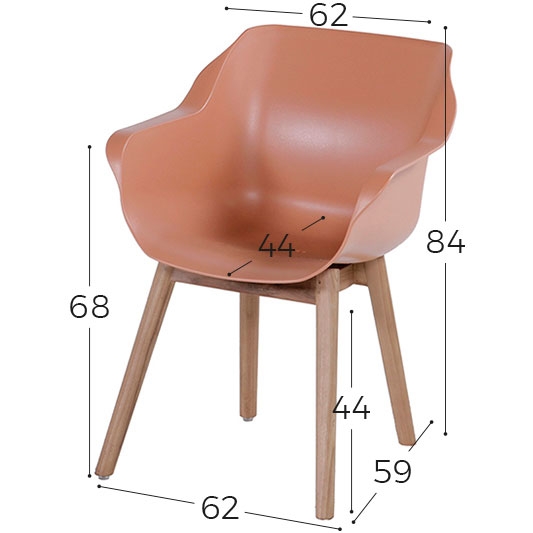 Hartman sophie studio italian terra teak tuinstoel afmetingen