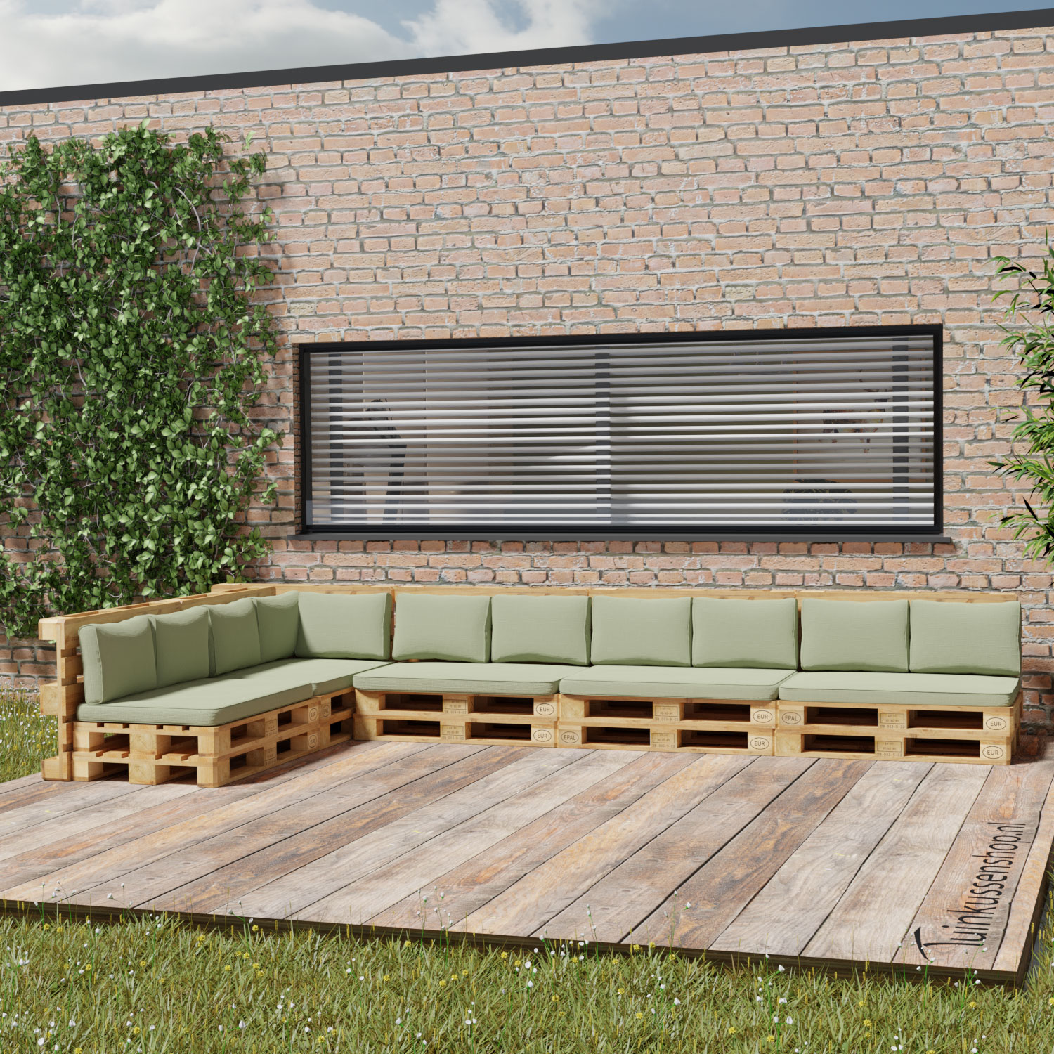 Groene palletkussens 