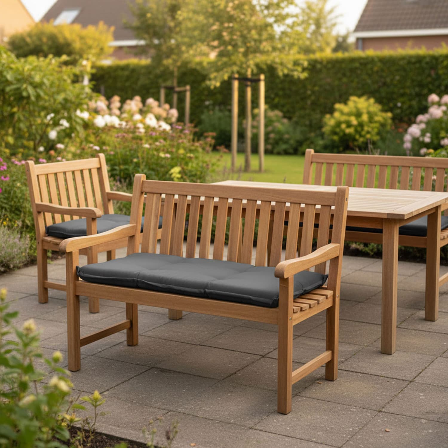 Bankkussen 120cm - Pedro grey waterafstotend