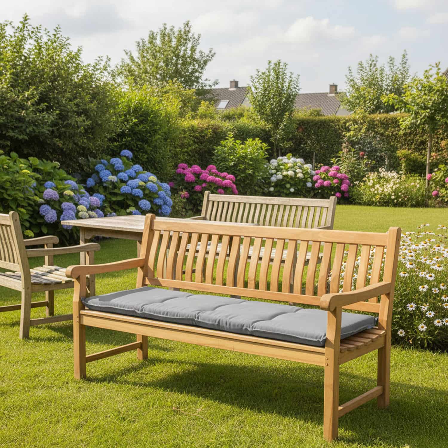 Bankkussen 180cm - Pedro light grey (waterafstotend)