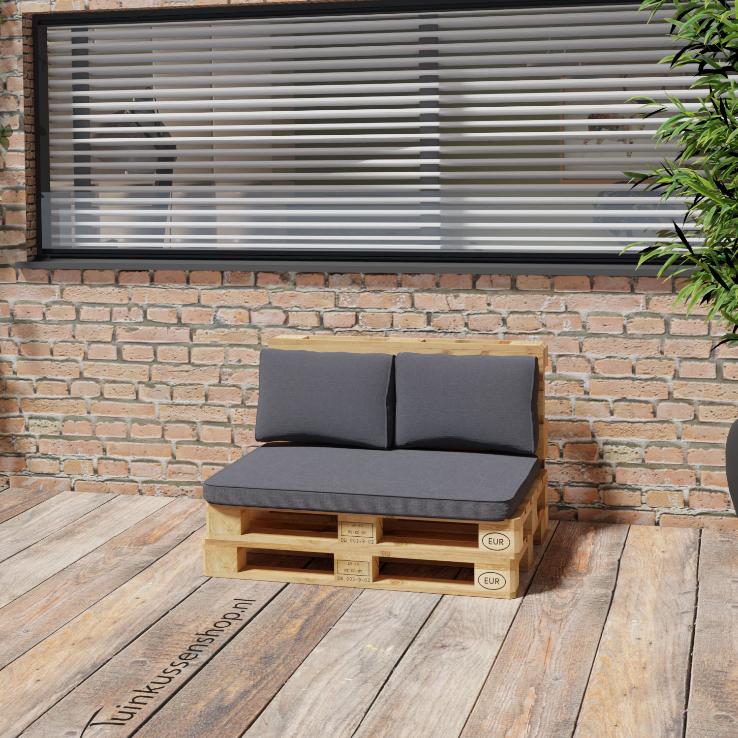 Madison Basic black pallet kussens