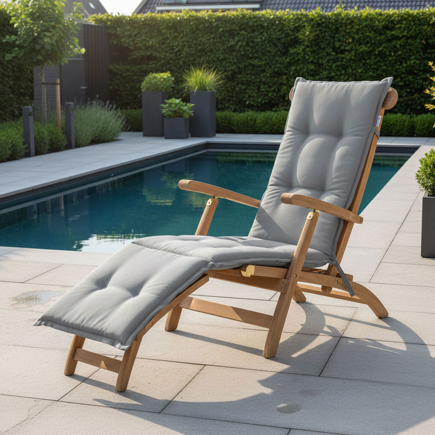 Deckchairkussen - Ribera anthracite (waterafstotend)