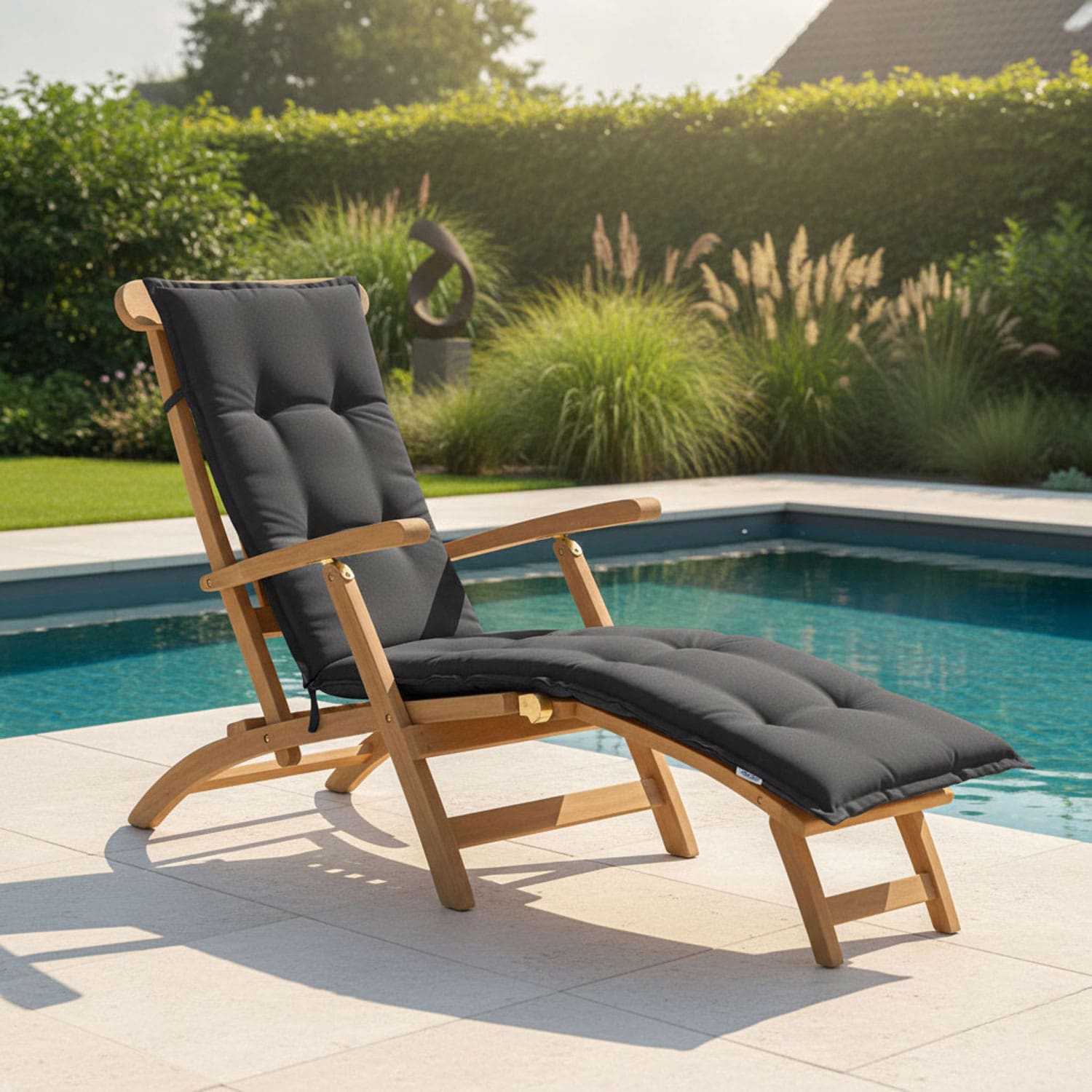 Deckchairkussen - Ribera dark grey (waterafstotend)