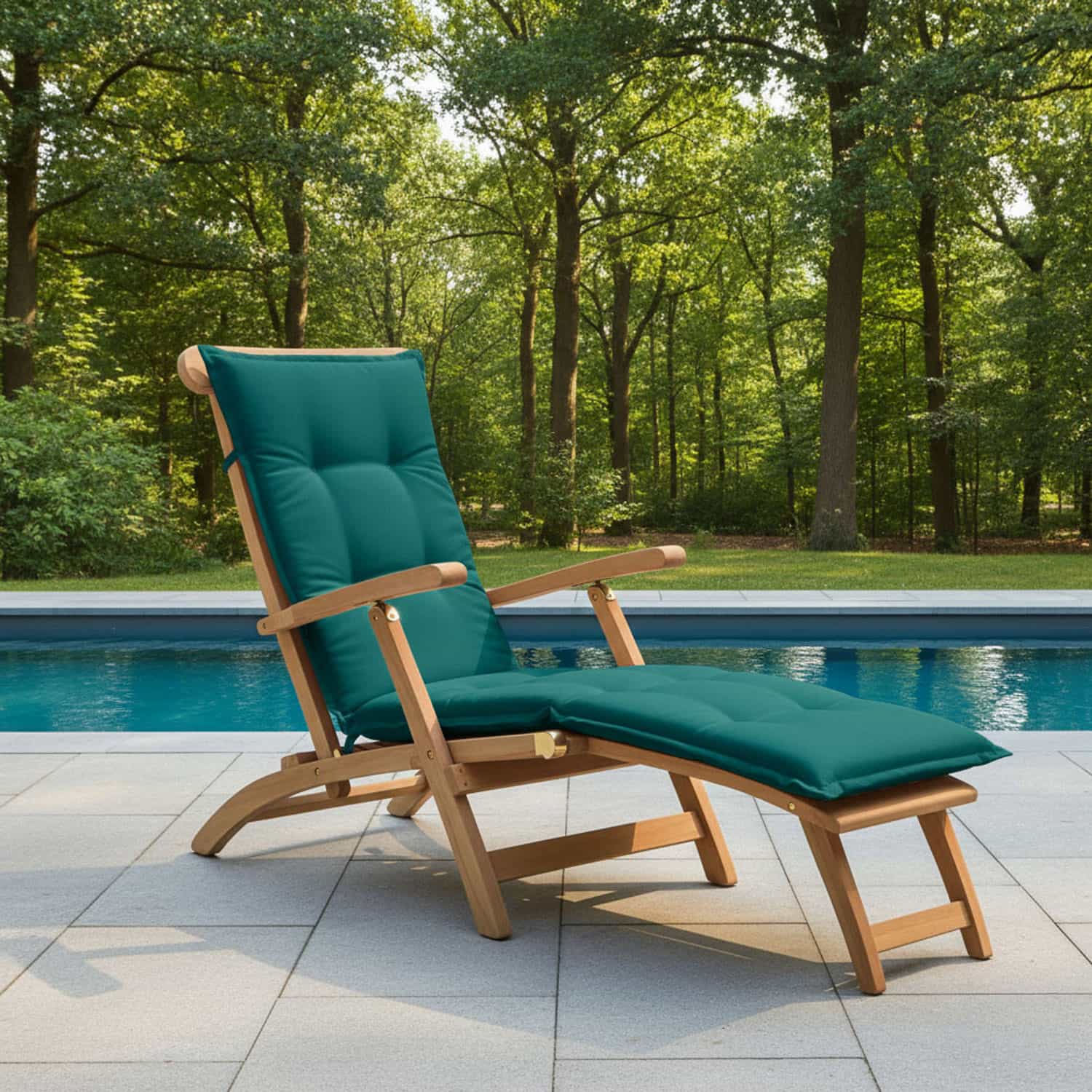 Deckchairkussen - Ribera petrol (waterafstotend)