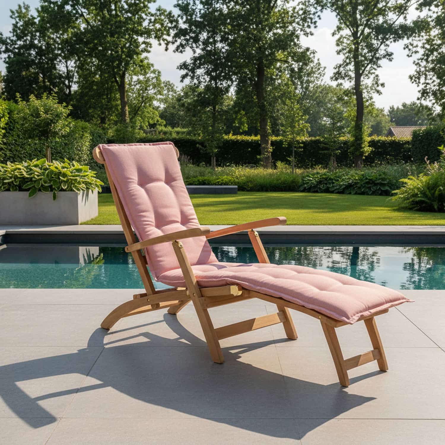 Deckchairkussen - Ribera twist rose (waterafstotend)