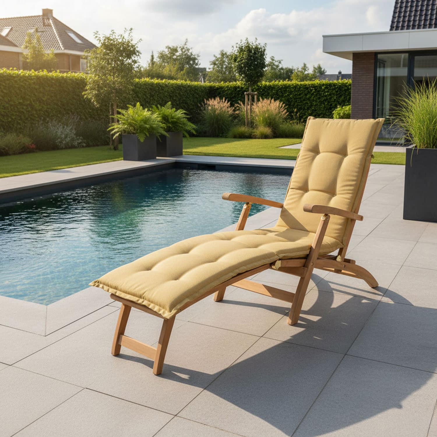 Deckchairkussen in deckchair - Ribera twist yellow (waterafstotend)