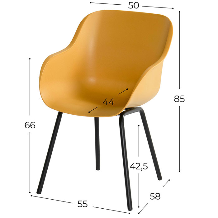 Stoelmaten Sophie rondo elegance curry yellow