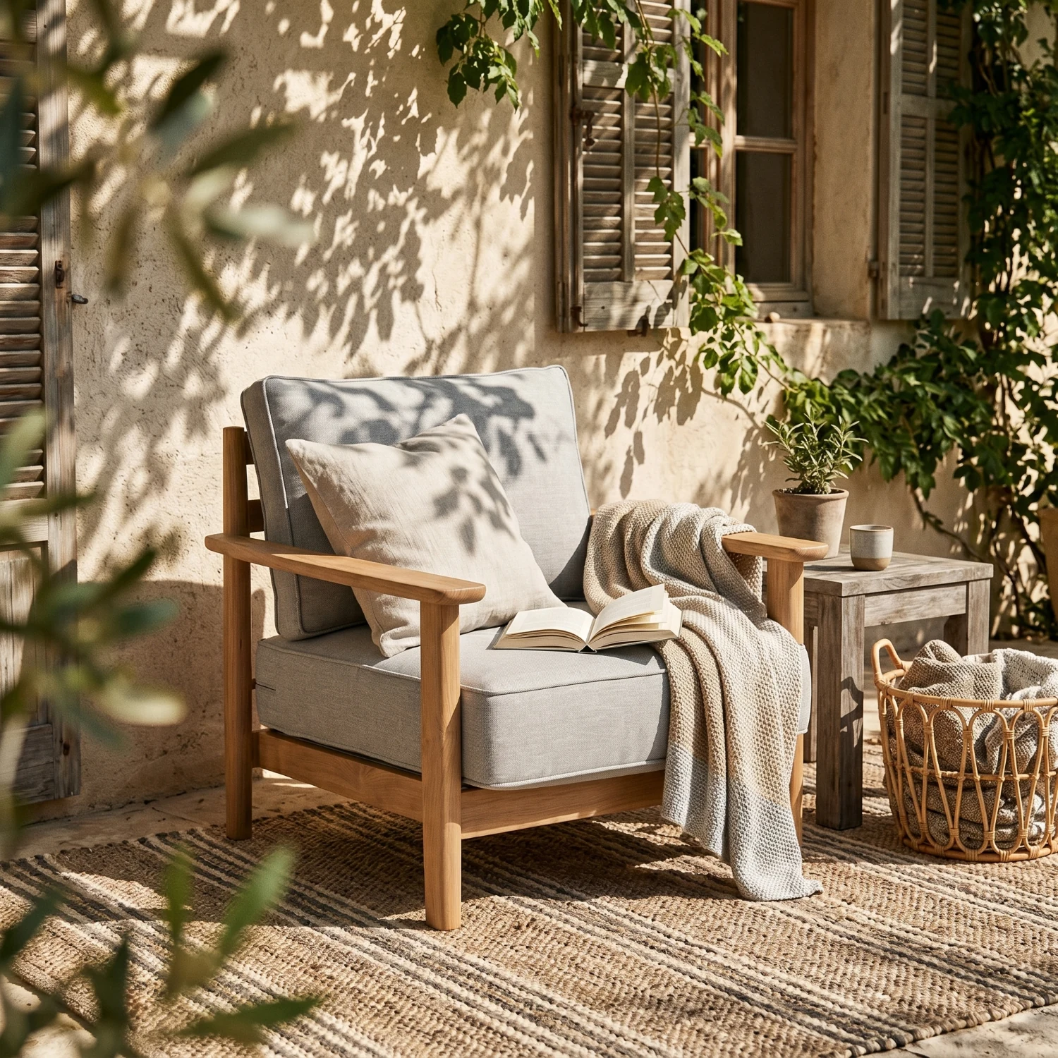 Loungekussen set licht grijs Rhino Lisboa