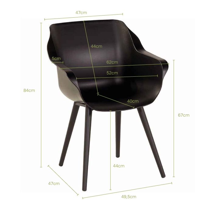 Stoelmaten Sophie studio carbon black