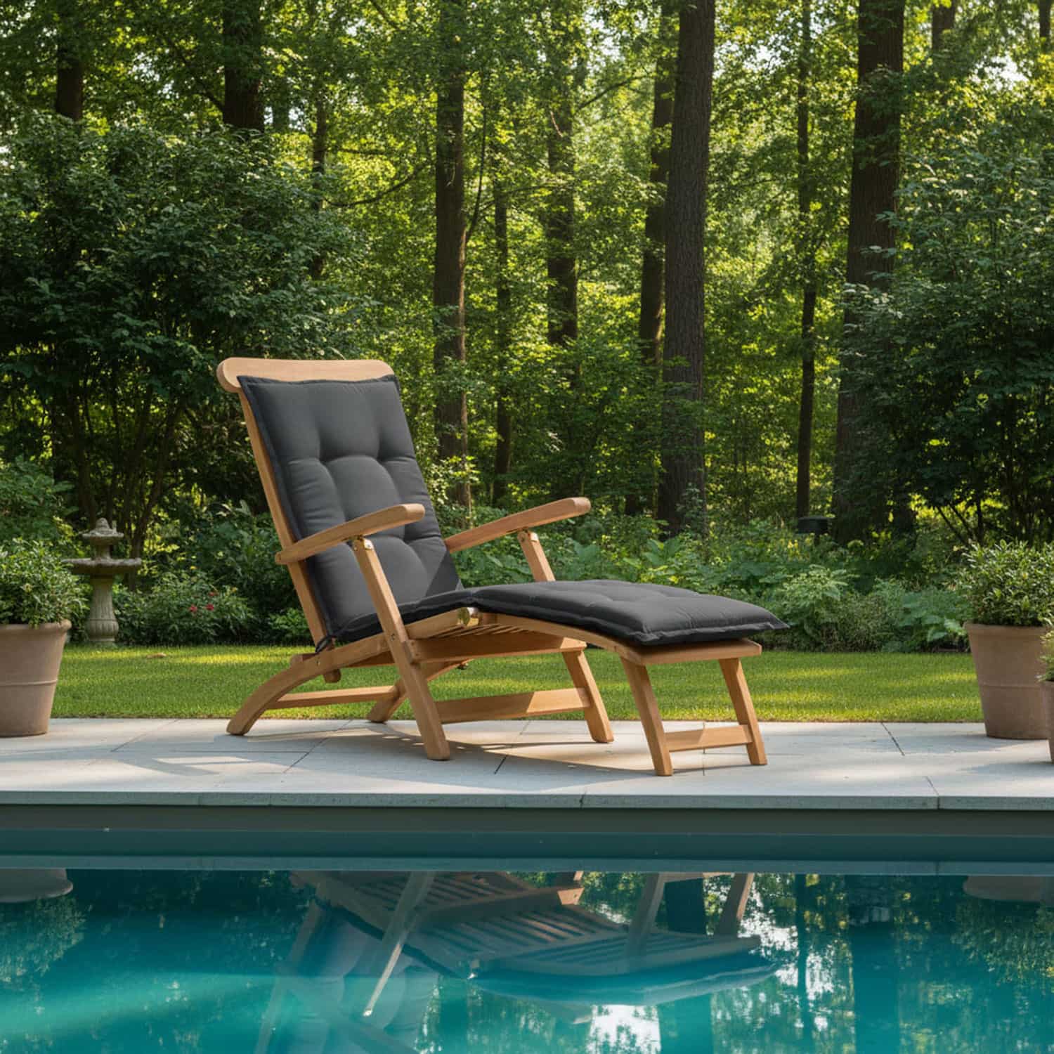 Deckchairkussen - Pedro grey (waterafstotend)