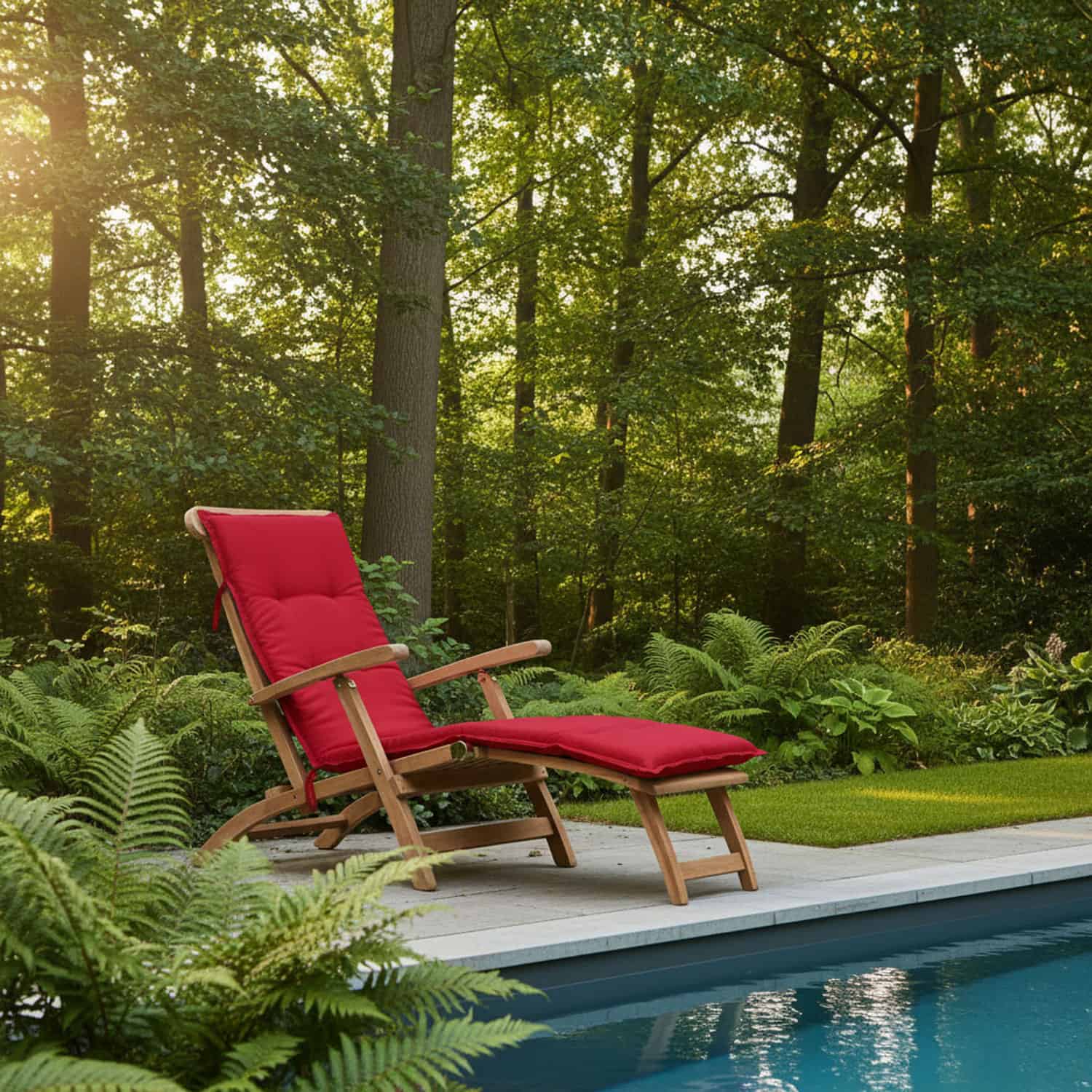 Deckchairkussen - Pedro red (waterafstotend)