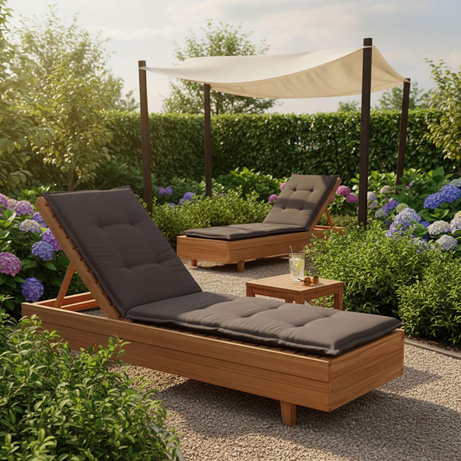 Ligbedkussen 205x60cm - Pedro dark taupe (waterafstotend)