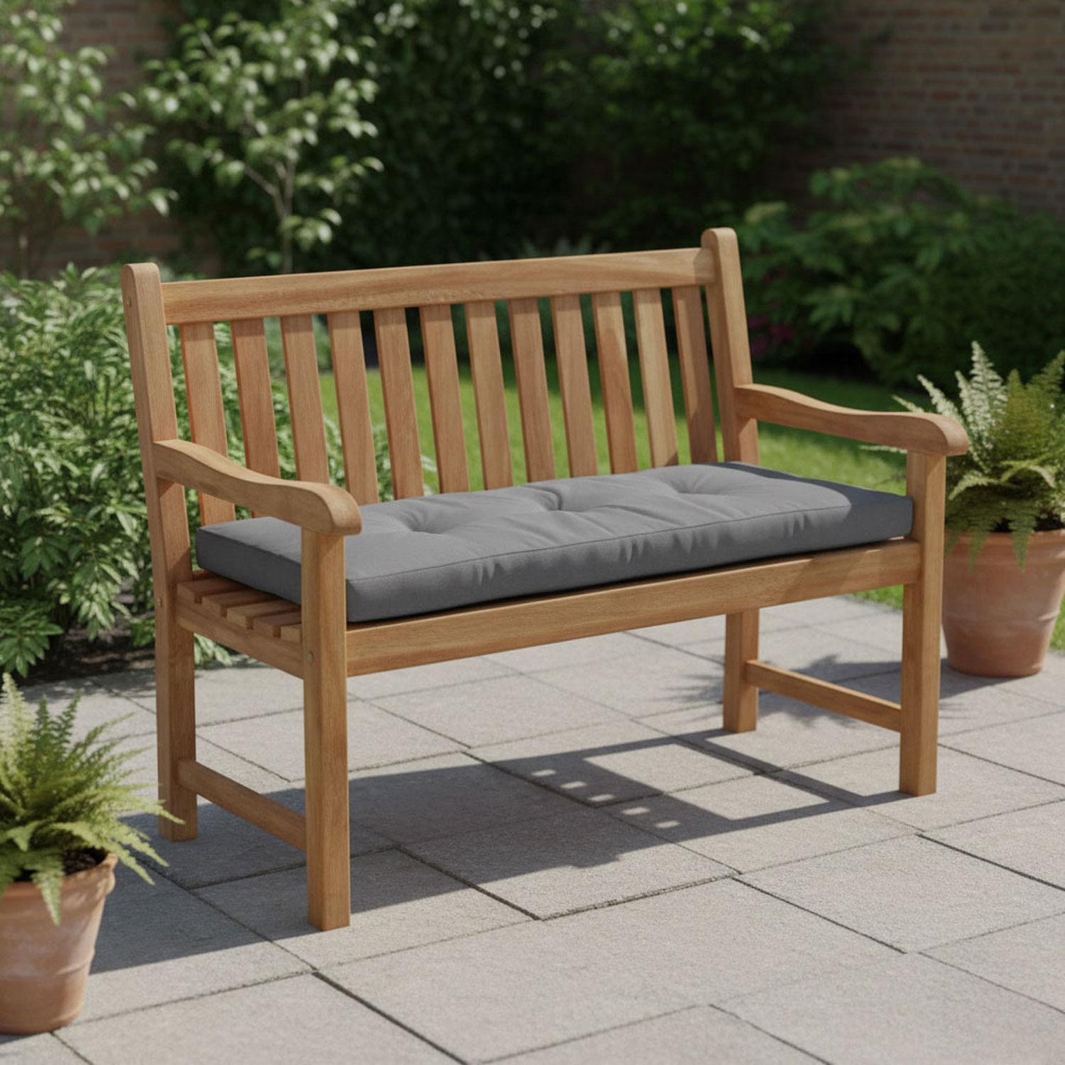 Loungekussen op houten bank 120x60cm - Ribera anthracite (waterafstotend)