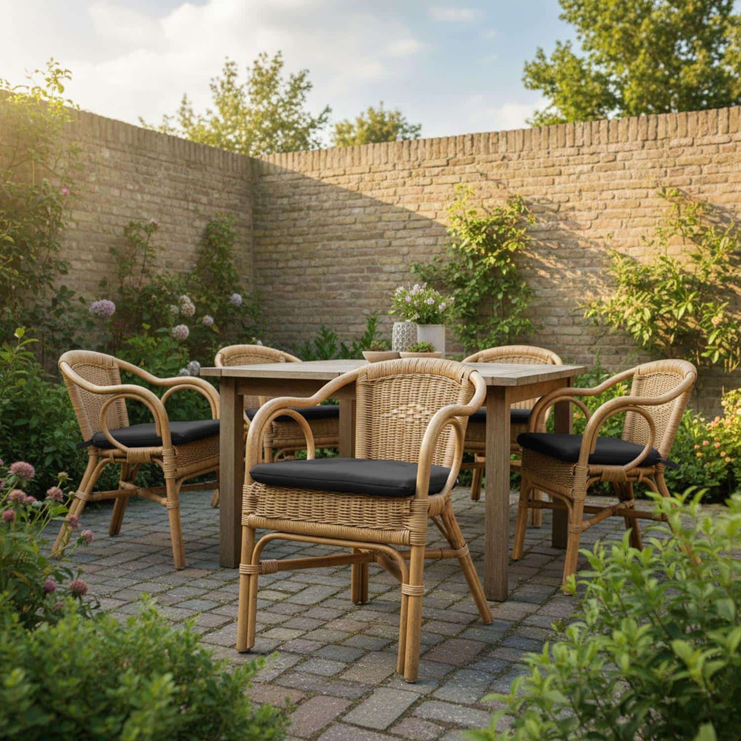 Rotankussen 47x49cm - Ribera dark grey (waterafstotend)