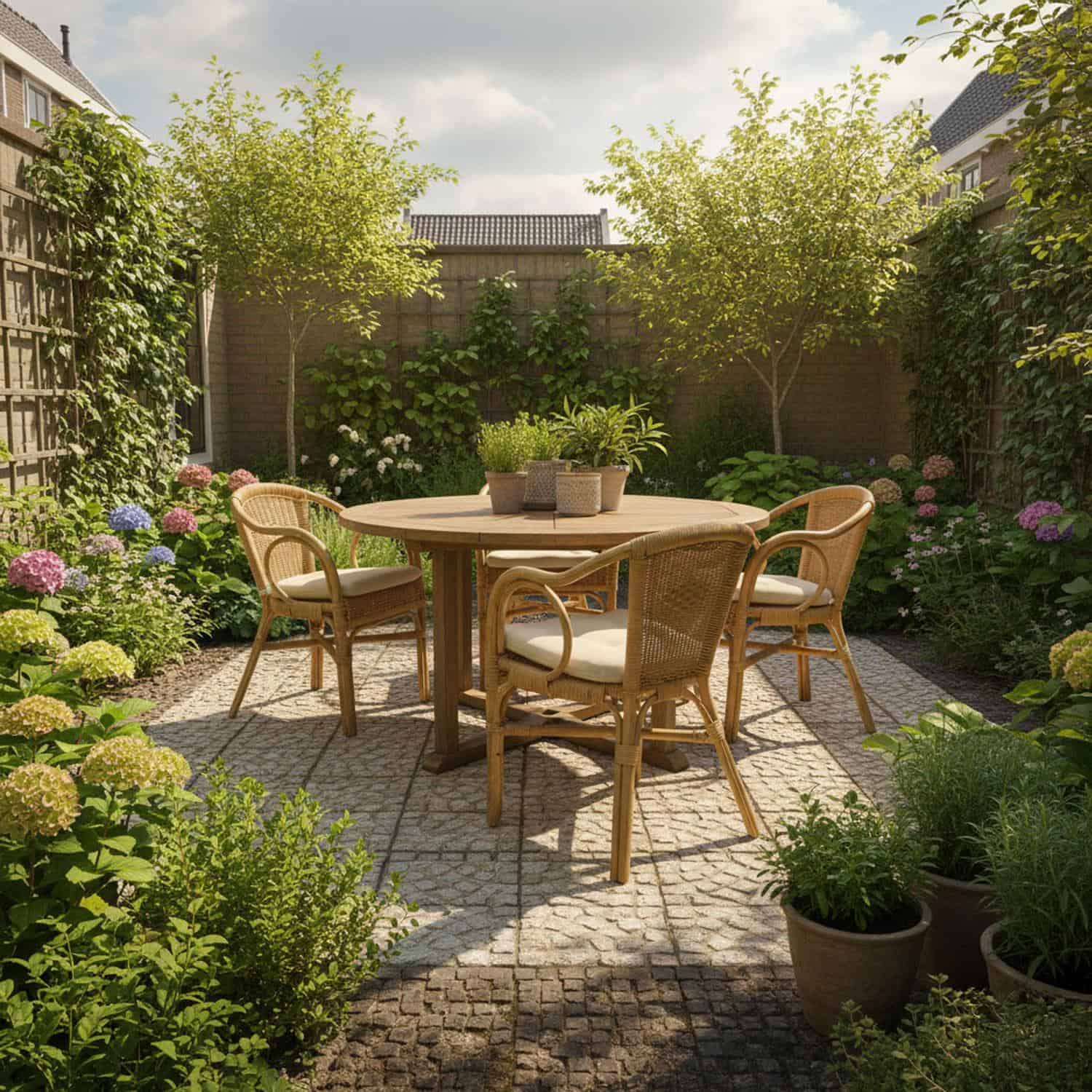 Rotankussen 47x49cm - Ribera naturel (waterafstotend)