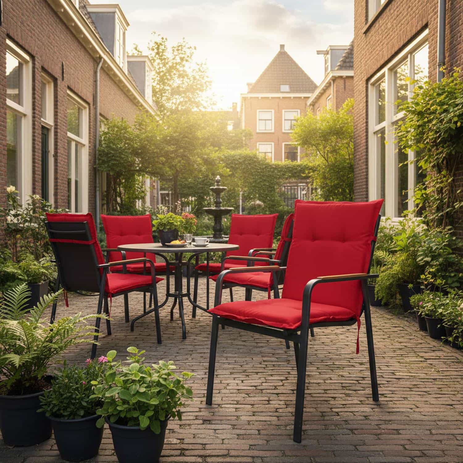 Tuinkussen lage rug - Pedro red waterafstotend