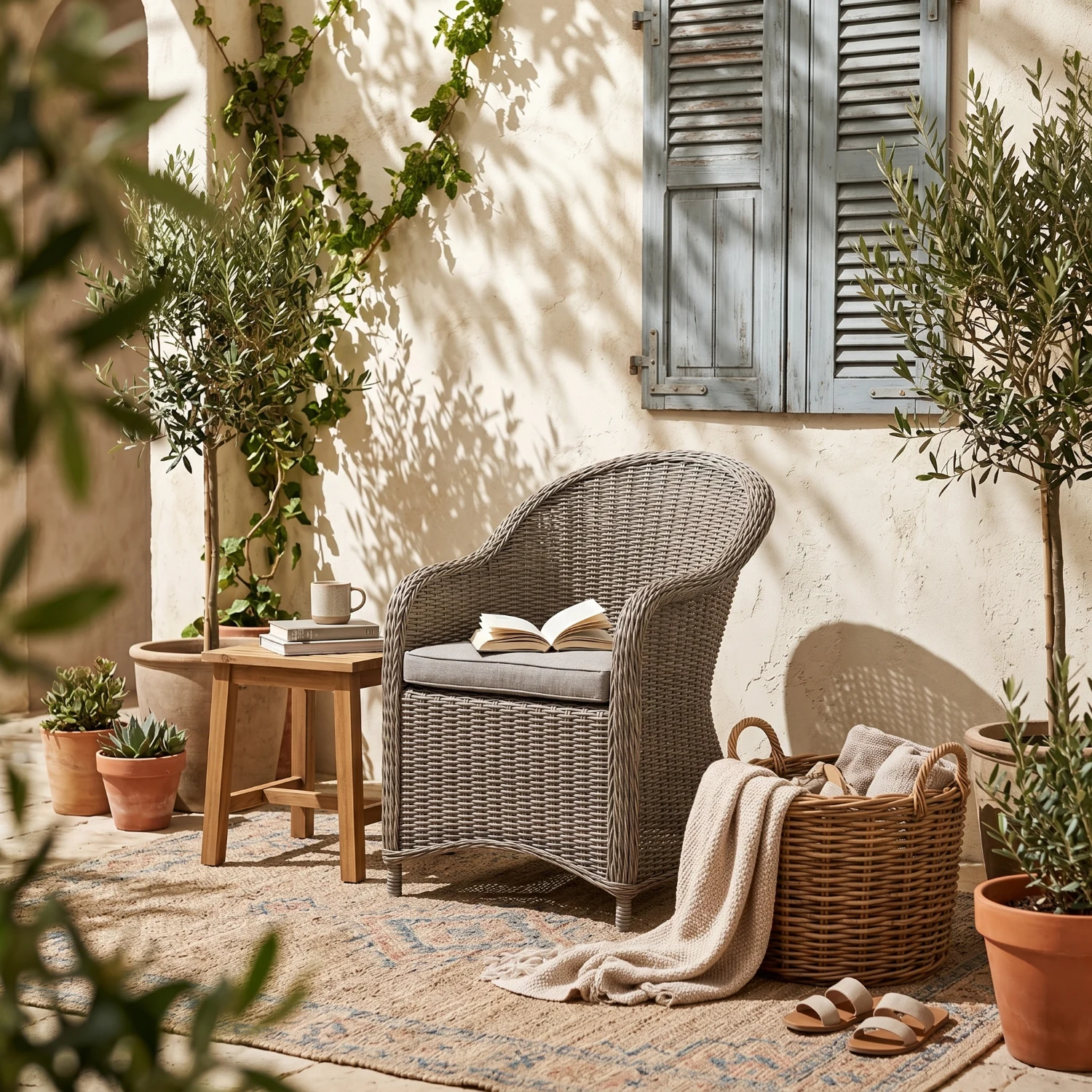 Wicker Lisboa Taupe 48x48cm