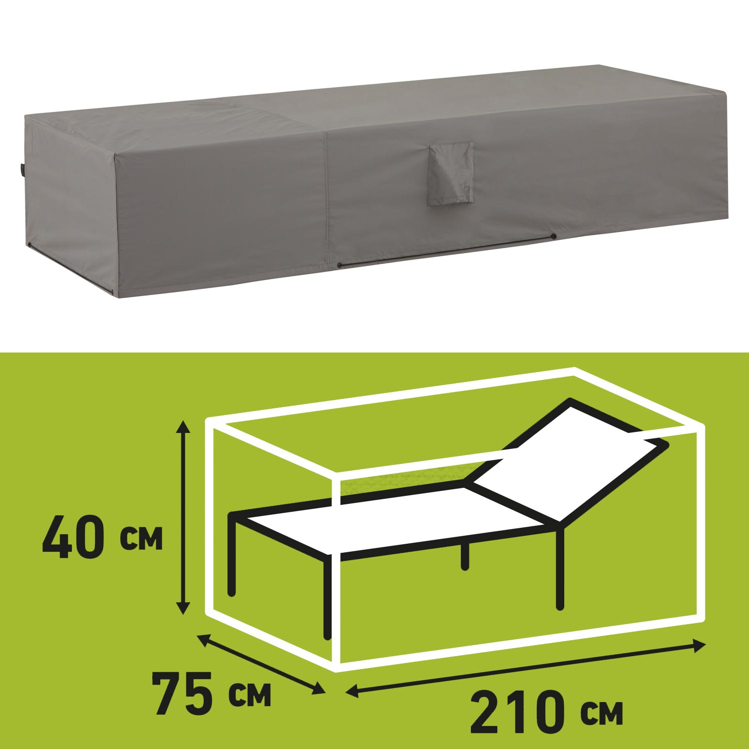 Compliment Afstoting R Ligbed beschermhoes 210x75xH40cm - Tuinkussenshop.nl