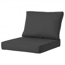 Loungekussen zit en rug 60x60cm carré - Canvas eco dark grey (waterafstotend)