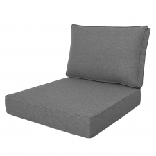 Loungekussenset Carré 60x60cm met rug 60x40cm - Lisboa Dark grey (waterafstotend)