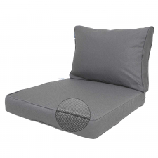 Loungekussenset Carré 60x60cm met rug 60x40cm - Ribera Grey (waterafstotend)