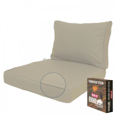 Warmtekussen lounge carré 60x60cm met rug 60x40cm - Ribera naturel (waterafstotend)
