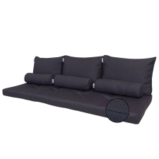 Loungekussen bank zit/rug/3rollen 180x60cm - Ribera dark grey (waterafstotend)