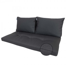 Loungekussen bank zit en rug 120x60cm - Ribera dark grey (waterafstotend)