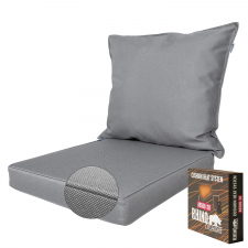 Warmtekussen lounge carré 60x70cm met rug 60x60cm - Ribera anthracite (waterafstotend)