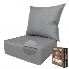 Warmtekussen lounge carré 60x60x20cm met rug 60x60cm - Ribera anthracite (waterafstotend)