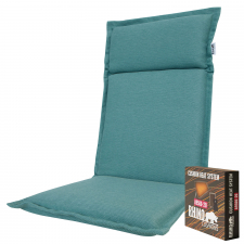 Warmtekussen hoge rug turin - Ribera twist turquoise (waterafstotend en afritsbaar)