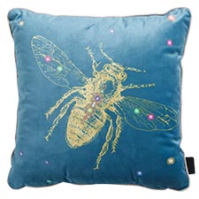 Sierkussen 45x45cm - Velvet insect blue