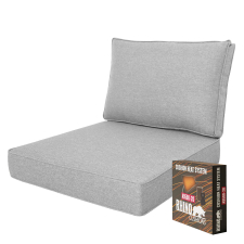 Warmtekussen Lounge Carré 60x60cm met rug 60x40cm - Lisboa Light grey (waterafstotend)
