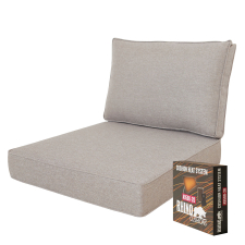 Warmtekussen Lounge Carré 60x70cm met rug 60x40cm - Lisboa Taupe (waterafstotend)