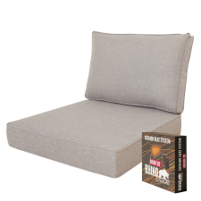 Warmtekussen Lounge Carré 60x60cm met rug 60x40cm - Lisboa Taupe (waterafstotend)