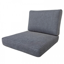 Loungekussen premium zit en rug 60x70cm carré - Porto grey (waterafstotend)