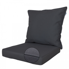 Loungekussen zit en rug 60x60cm - Ribera dark grey (waterafstotend)
