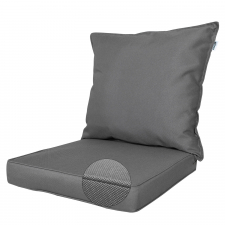 Loungekussenset Carré 60x60cm met rug 60x60cm - Ribera Grey (waterafstotend)