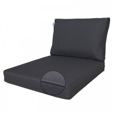 Loungekussen zit en rug 60x70cm carré - Ribera dark grey (waterafstotend)