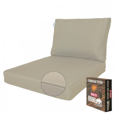 Warmtekussen lounge carré 60x70cm met rug 60x40cm - Ribera naturel (waterafstotend)
