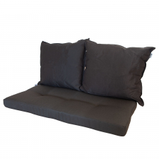 Loungekussenset bank carré 120x60cm met rug 60x60cm - Ribera dark grey (waterafstotend)