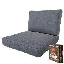 Warmtekussen lounge zit en rug 60x70cm carré - Porto grey (waterafstotend)