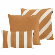 Sierkussenset - Double stripe caramel