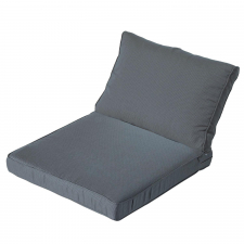 Loungekussen zit en rug 73x73cm carré - Rib grey